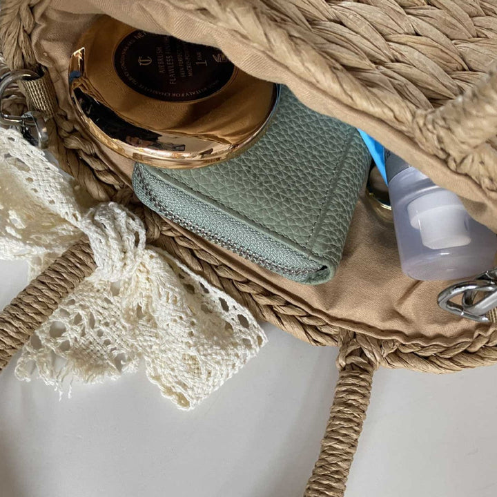 Playful basket bag with lace ribbon Kalsten