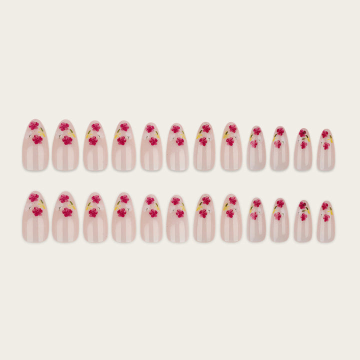 Elegant artificial nails with floral decorations Kalsten