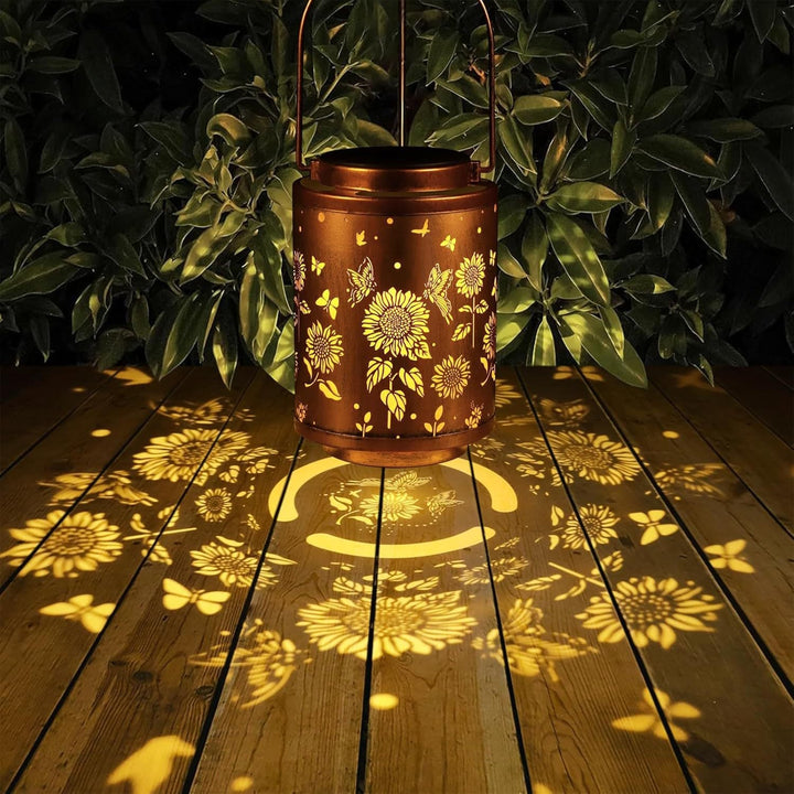 Intricate Metal Shadow Projection Table Lamp With Rechargeable LED Kalsten