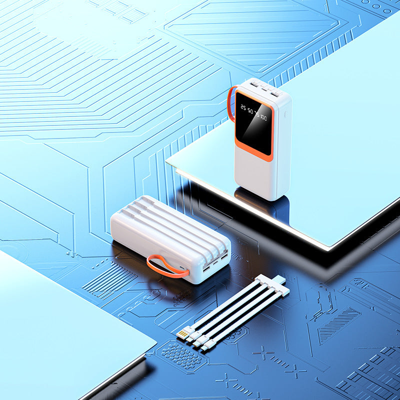 Portable power bank with digital charging display and integrated cable Kalsten