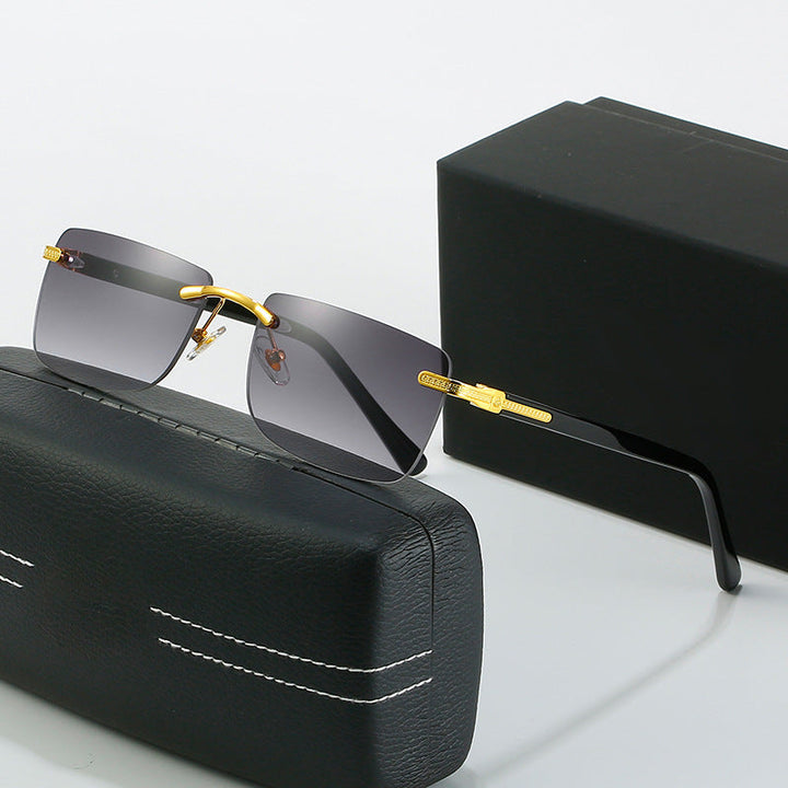 Women's fashionable sunglasses with a stylish, rectangular frame and elegant metal accents Kalsten