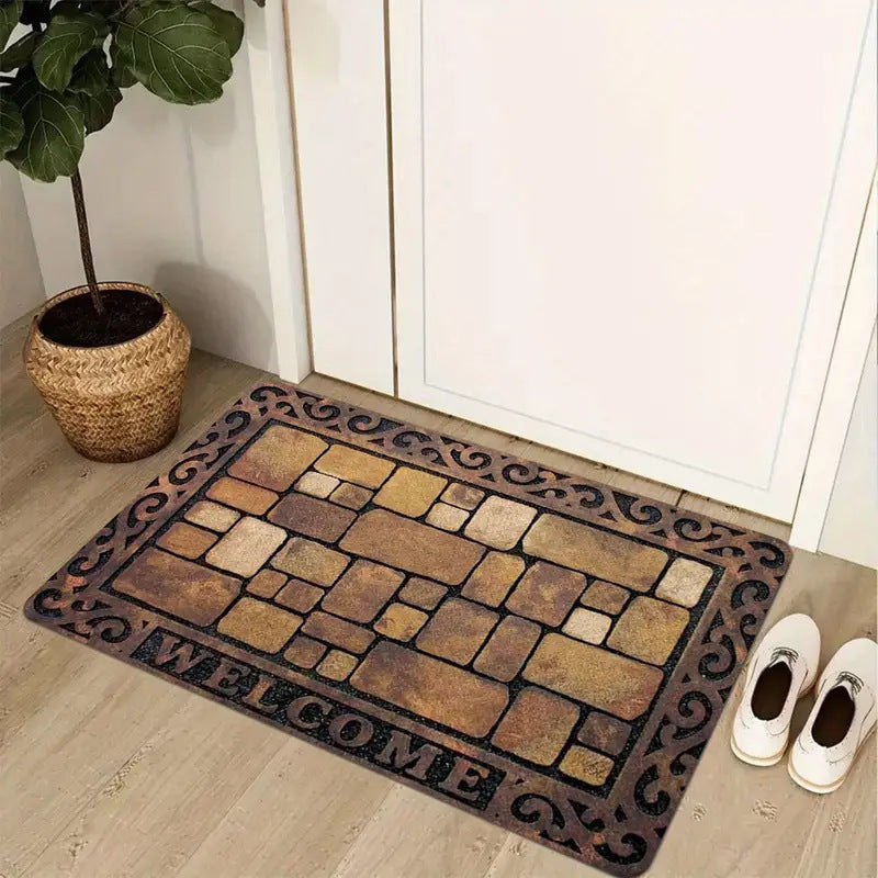 Decorative Stone Pattern Area Mat Acalora