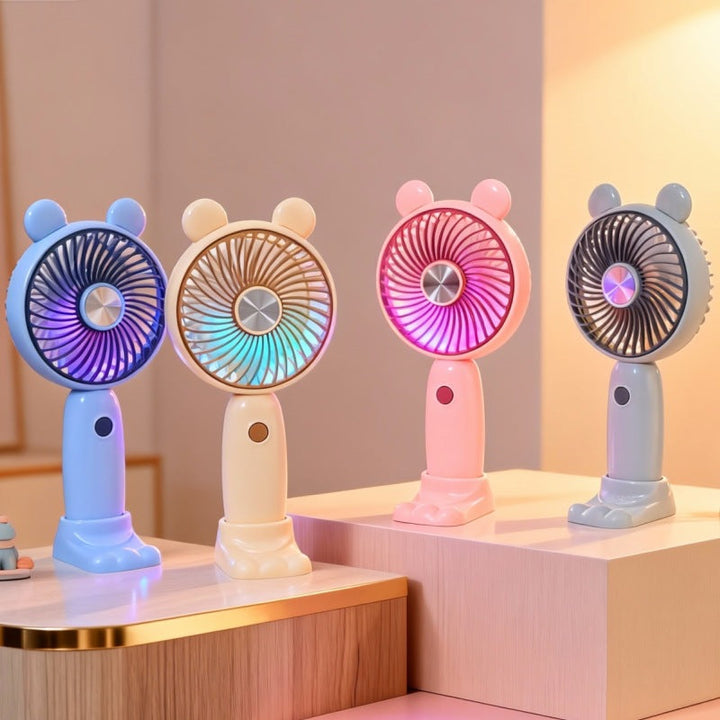 Ladies portable handheld fan with LED function and ergonomic design Kalsten