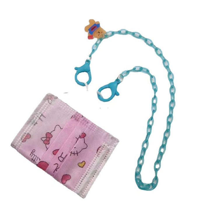 Glasses strap made of transparent resin with rainbow pendant Kalsten