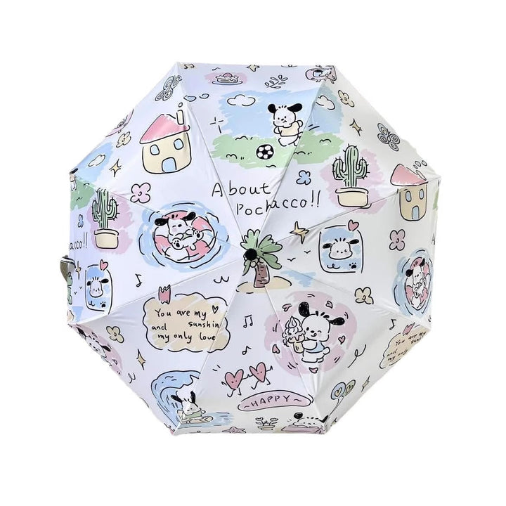Ladies folding umbrella with playful Pochacco design Kalsten