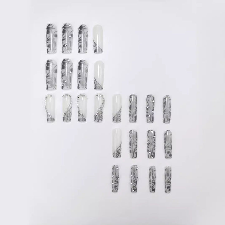 Artificial nails with modern night motif Kalsten