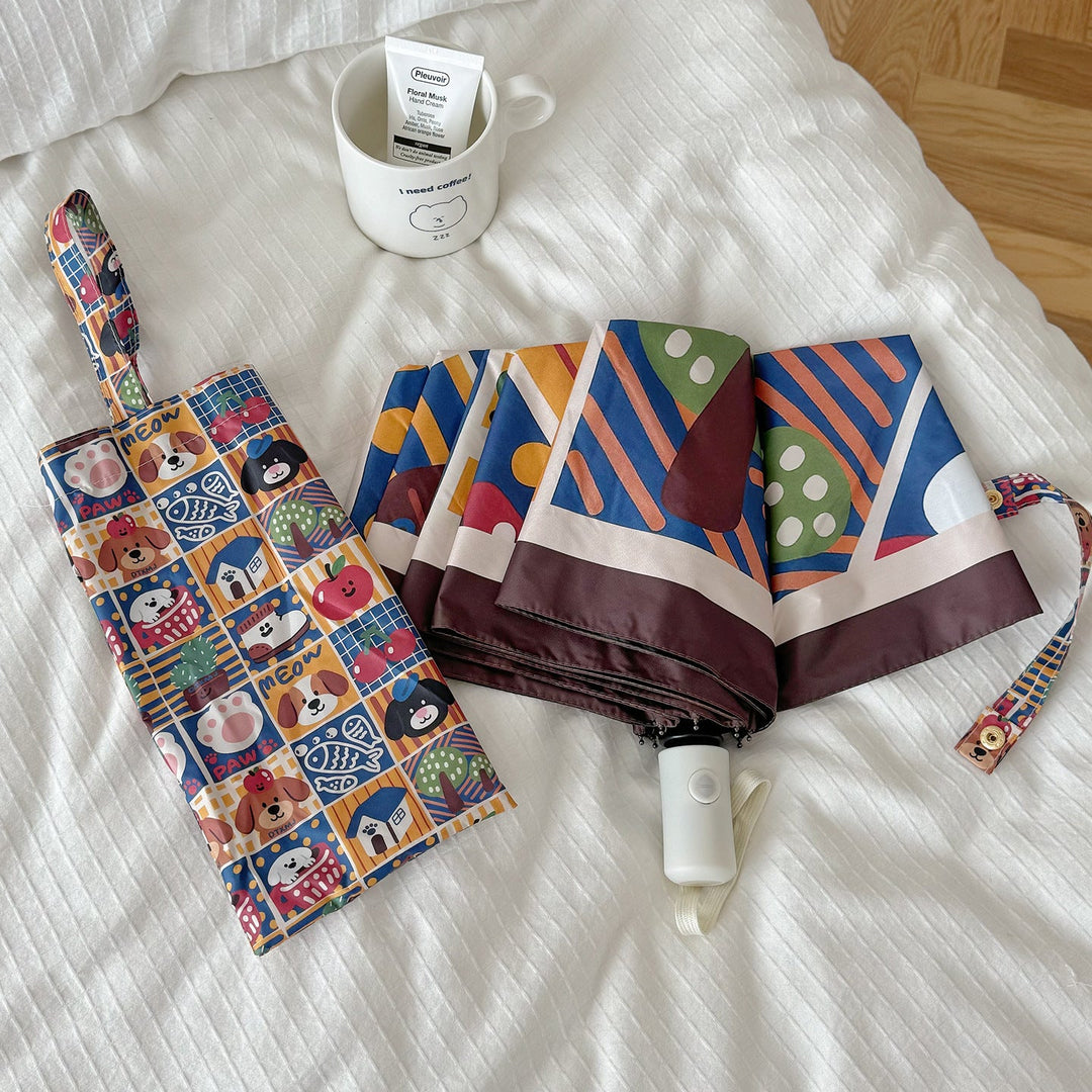 Ladies Foldable Umbrella with Playful Animal Designs Kalsten