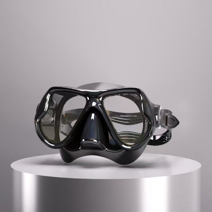 Diving mask with ergonomic design and a flexible snorkel Kalsten