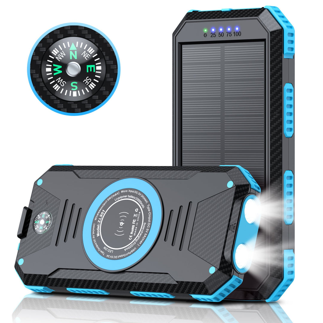 Solar-powered power bank with integrated compass and LED lighting Kalsten