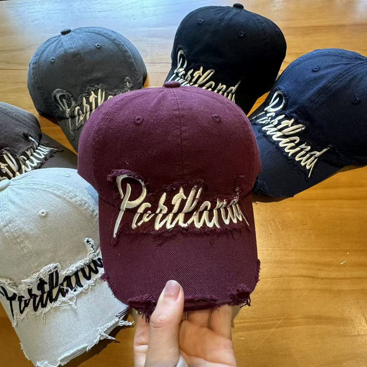 Unisex Distressed Denim Baseball Cap Kalsten