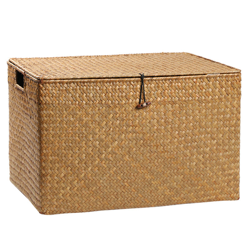 Rectangular Woven Storage Chest with Lid Kalsten