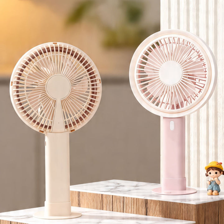 Ladies portable table fan with versatile tilt adjustment and USB connection Kalsten