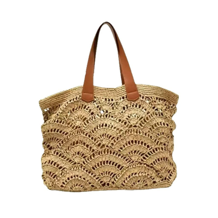 Braided beach bag with leather handles Kalsten