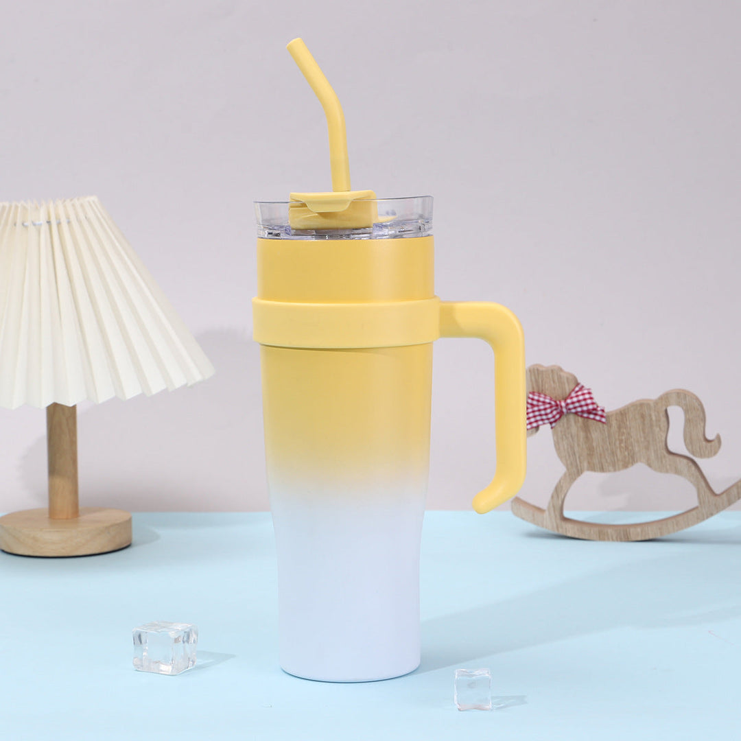 Women Insulated Mug with Plastic Handle and Integrated Straw Kalsten