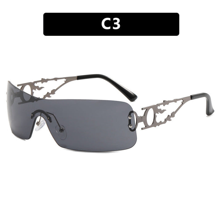 Women's futuristic Shield sunglasses with unique Kalsten frame