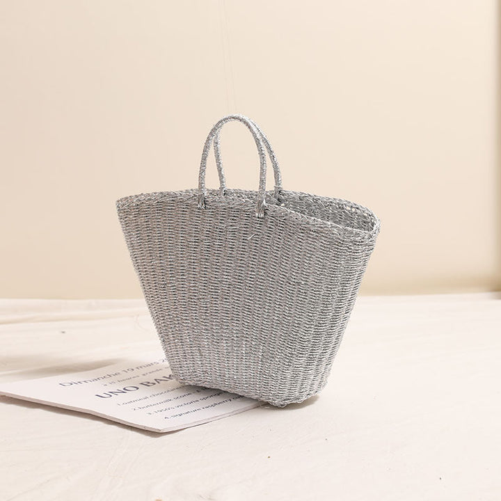Elegant Woven Basket Bag with Sturdy Handles Kalsten