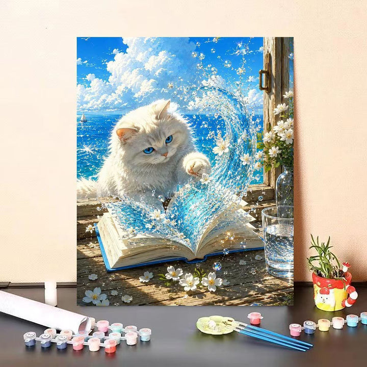 Dolphin-Themed DIY Paint by Numbers Canvas Art Kalsten