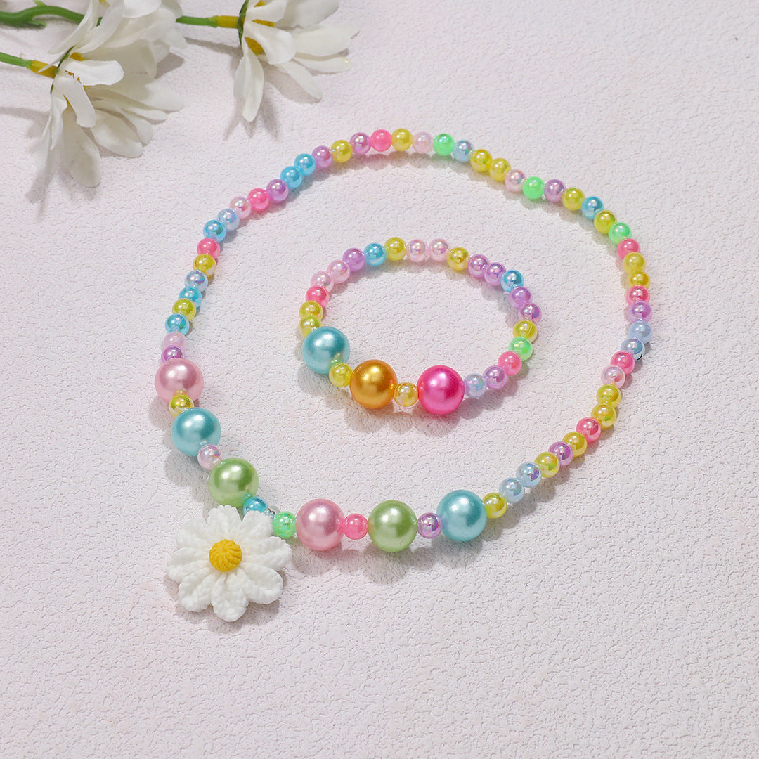Playful jewelry set with flower pendant Kalsten