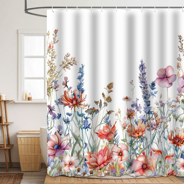 Floral Patterned Bathroom Shower Curtain Kalsten