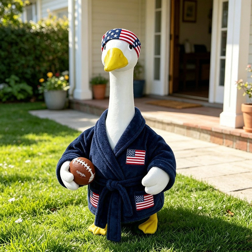 Unisex decorative fabric gander with patriotic costume and removable top hat Kalsten