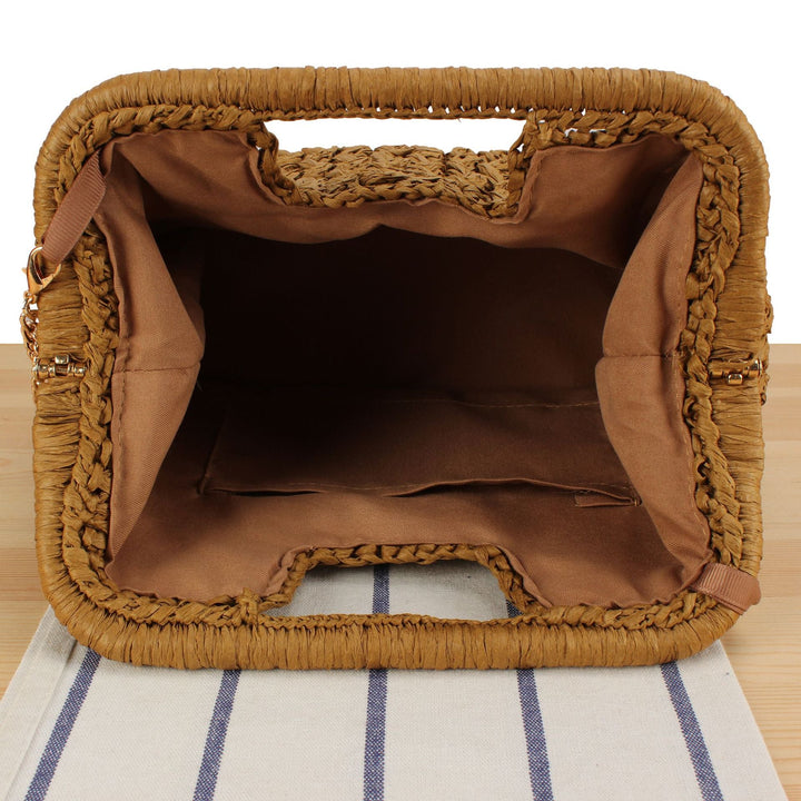 Special handbag made of natural raffia weaving Kalsten