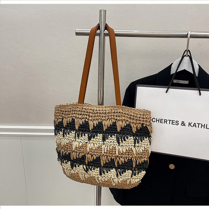 Large, Handmade Straw Bag with Designer Details Kalsten
