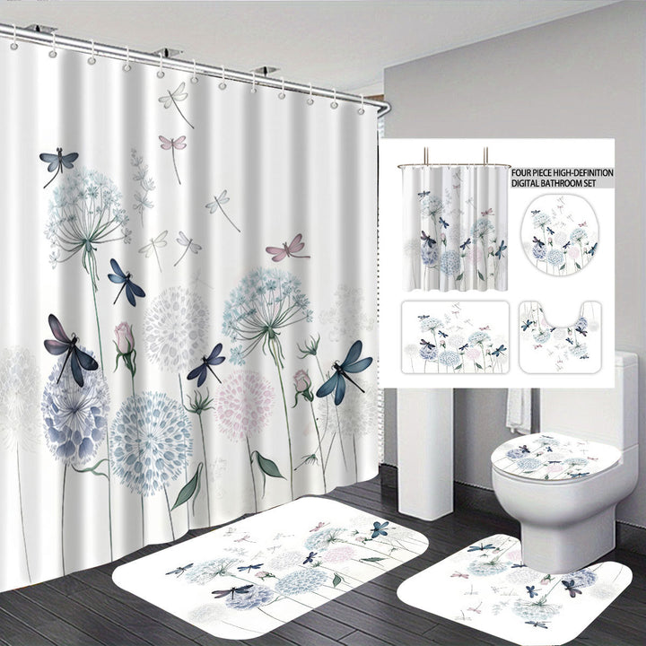 Artistic Dragonfly-Themed Four-Piece Digital Bathroom Set Kalsten