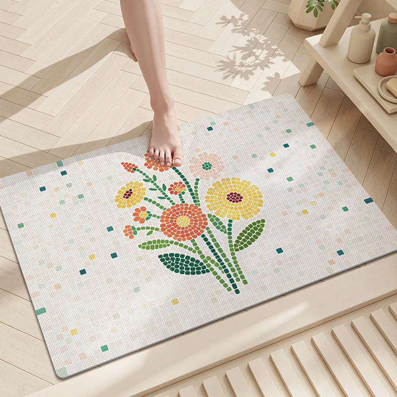Floral Non-Slip Bath Mat Kalsten