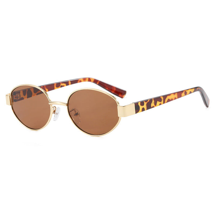 Ladies fashionable sunglasses with exclusive leopard print and elegant metal frame Kalsten