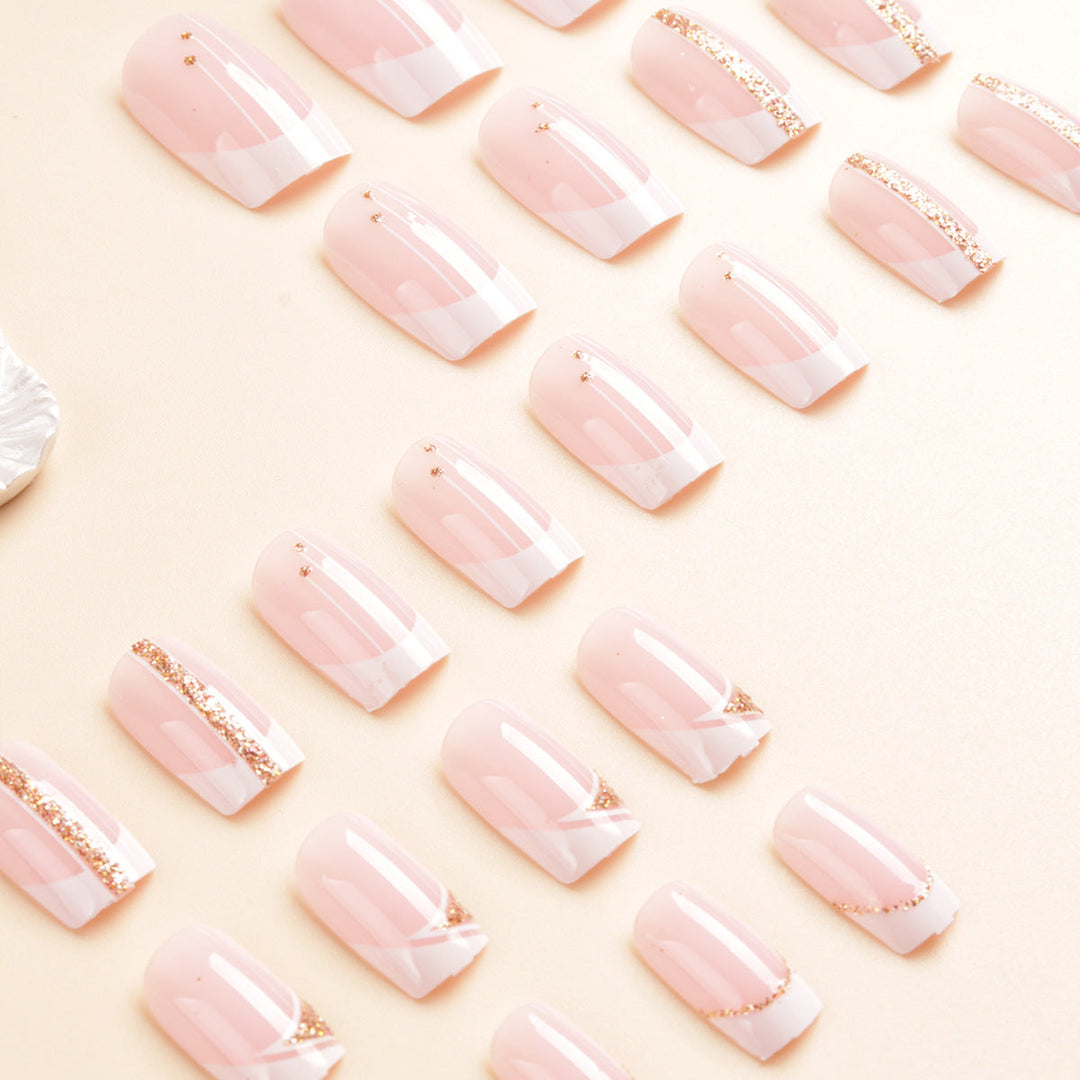 Elegant French Tip Press-On Nail Art Set Kalsten