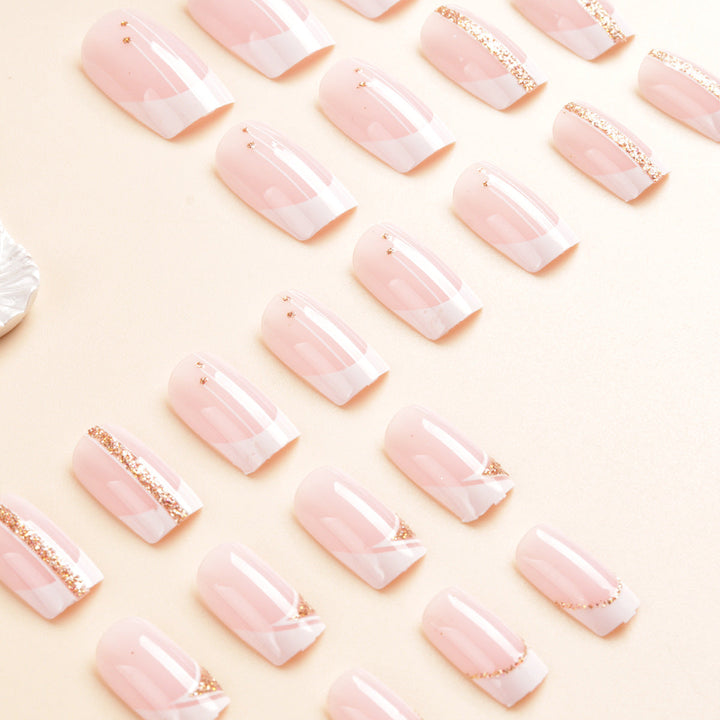 Elegant French Tip Press-On Nail Art Set Kalsten