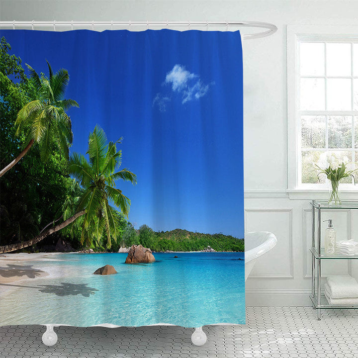 Tropical Beach Scene Shower Curtain Kalsten