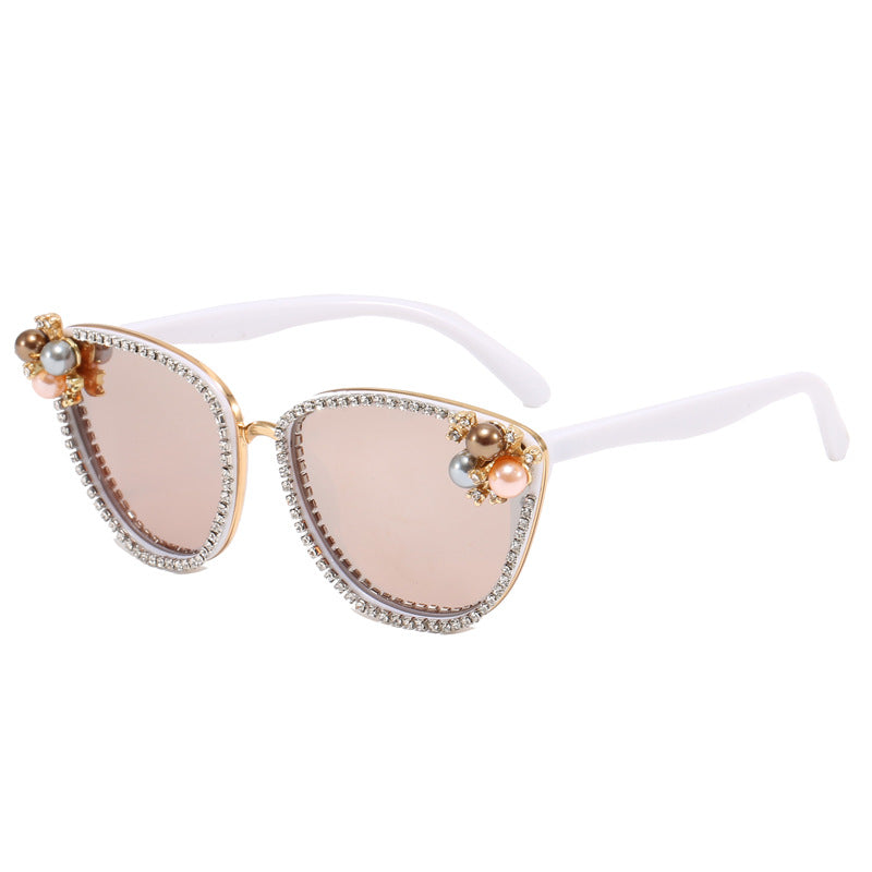 Ladies glamorous sunglasses with pearl and crystal decoration Kalsten