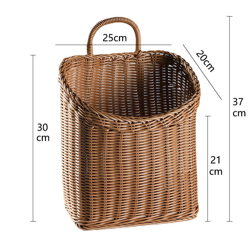 Women Handcrafted Rattan Storage Basket with Handle Kalsten