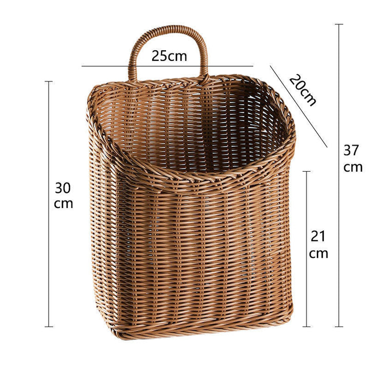Women Handcrafted Rattan Storage Basket with Handle Kalsten
