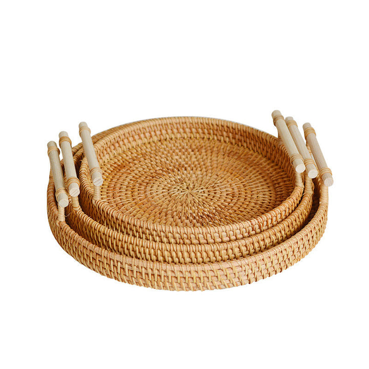 Ladies' round serving platter made from handcrafted natural material Kalsten