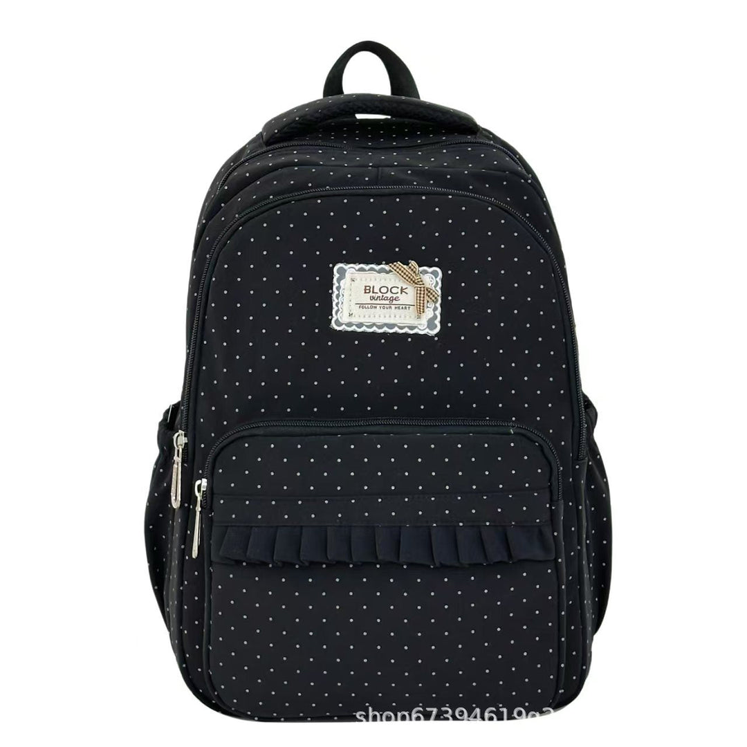 Stylish Polka Dot Ruffled Backpack Kalsten