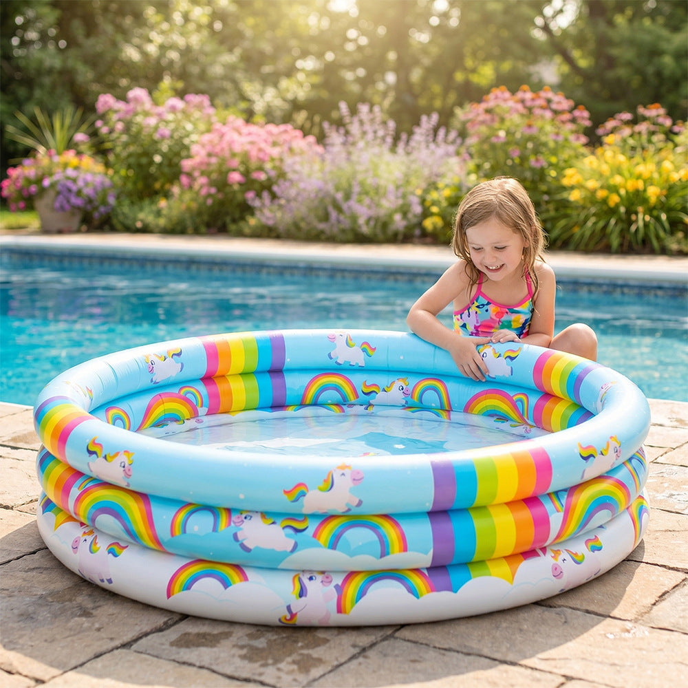 Unisex Inflatable Children's Swimming Pool with Unicorn Motif Brehn