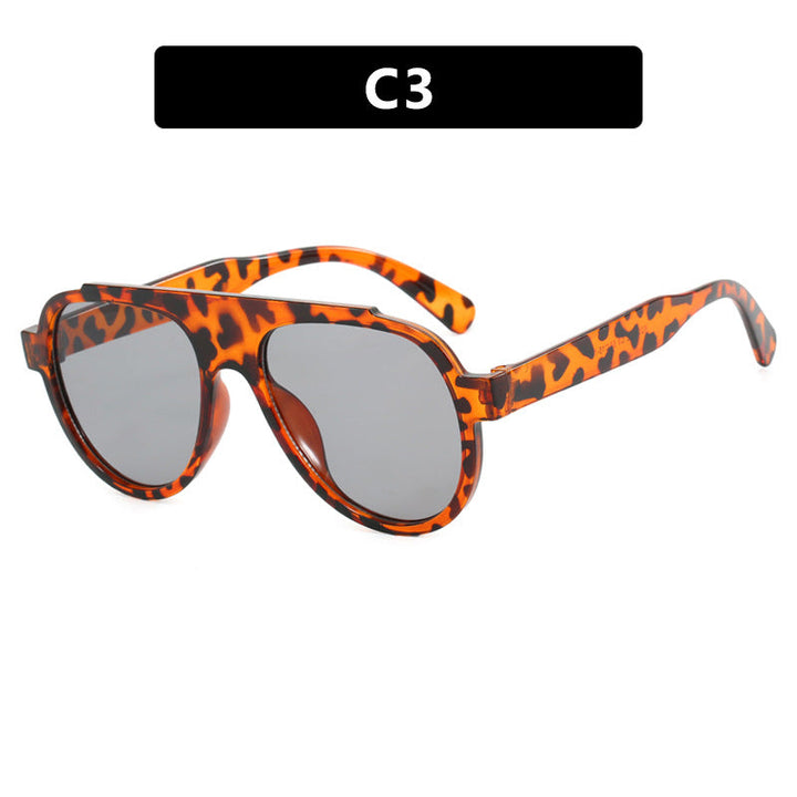 Women Vintage-Style Sunglasses with Elegant Plastic Frame in Leopard Pattern Kalsten