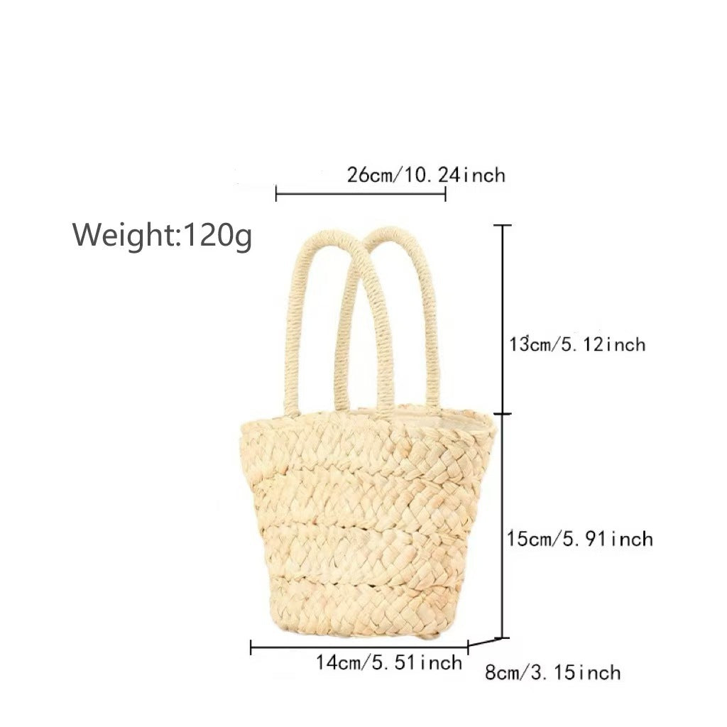 Handcrafted basket bag with double handles Kalsten