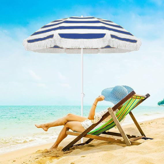 Women's sun umbrella with stylish tassels Kalsten
