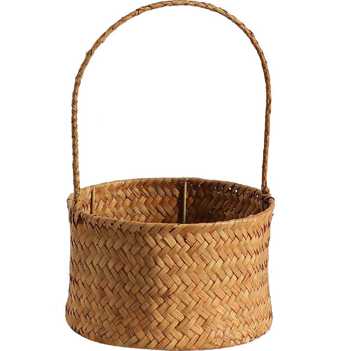 Handwoven Natural Fiber Storage Basket with Double Divider Kalsten