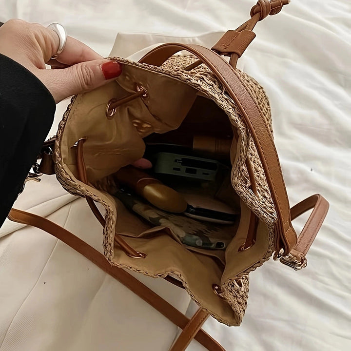 Versatile macrame shoulder bag with leather accents Kalsten