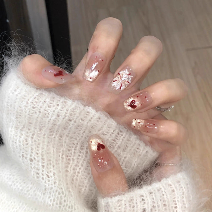 Artificial nails in romantic heart and star design Kalsten