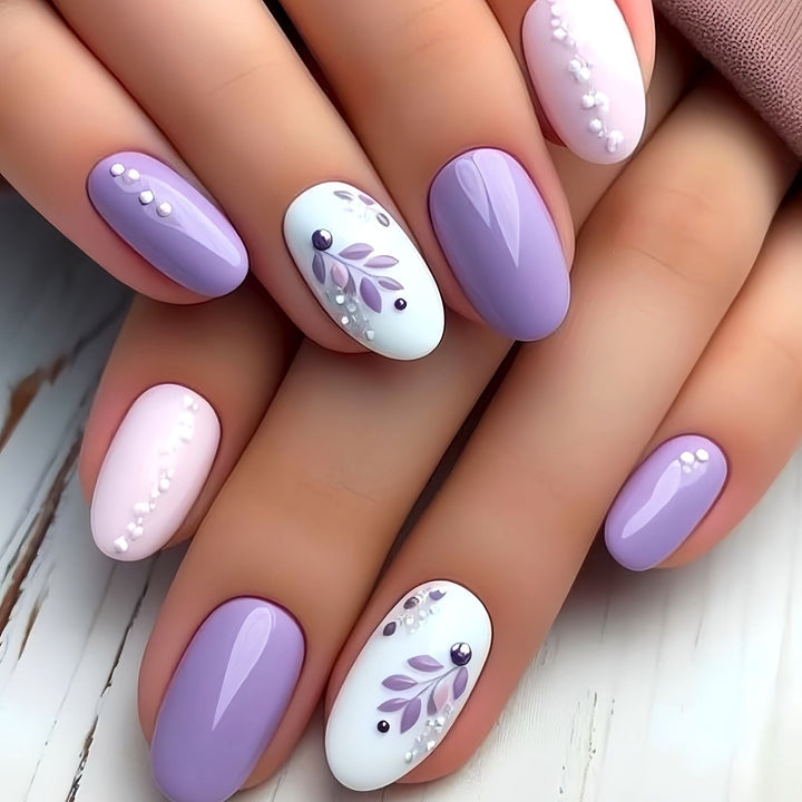 Elegant Floral Design Press-On Nails Kalsten