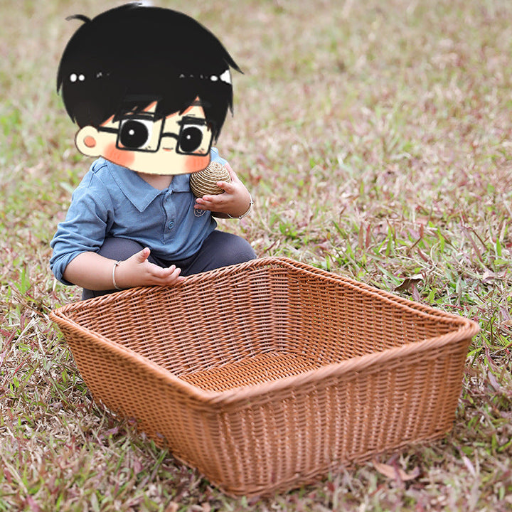 Handwoven Rustic Storage Basket with Ergonomic Design Kalsten