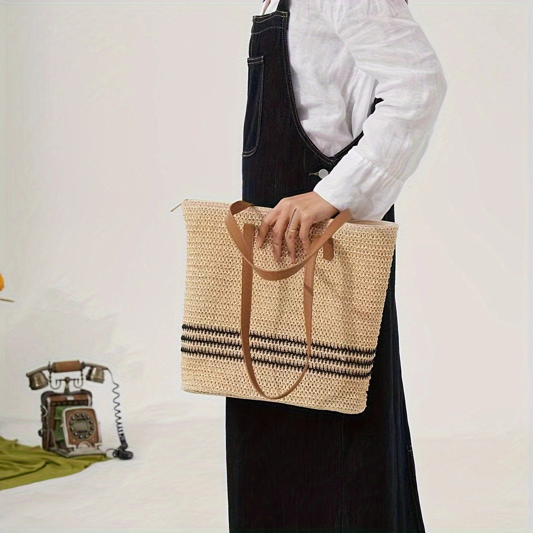 Spacious beach bag with durable synthetic leather handle Kalsten