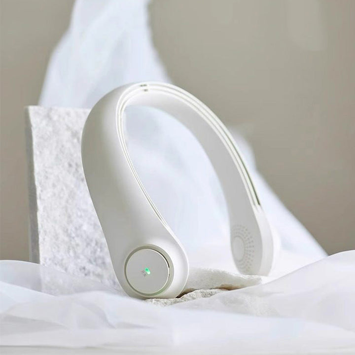 Unisex nan ergonomic neck fan bladeless with rechargeable battery, quiet motor, and adjustable airflow Kalsten