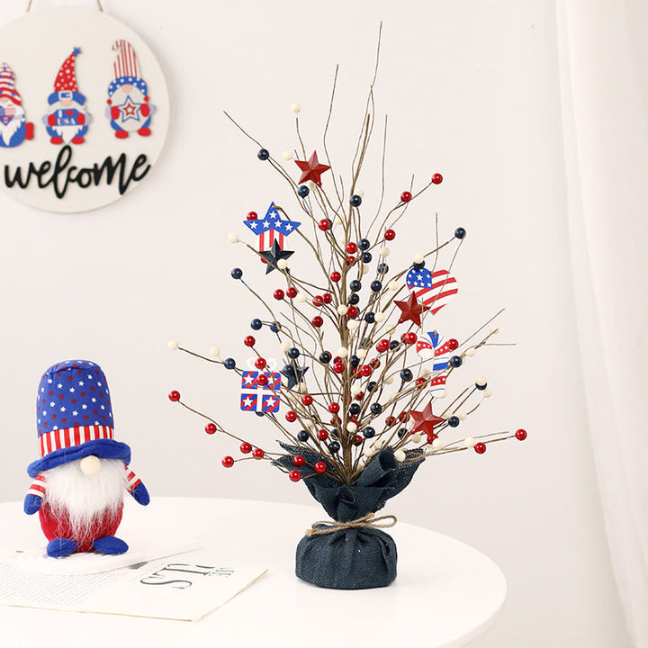Unisex rustic table arrangement with star and berry branches as focal decoration Kalsten