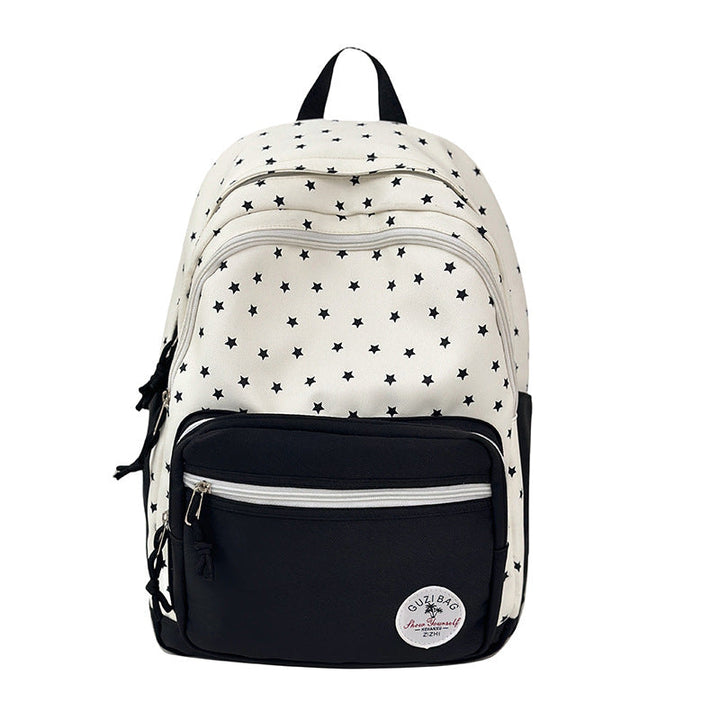 Star-Print Student Backpack